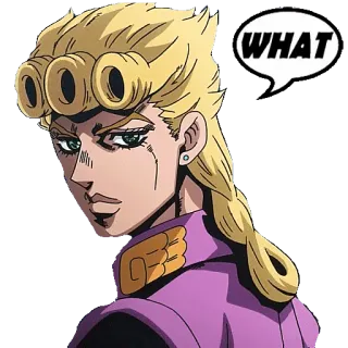 ❔ Giorno Giovanna JoJo's Bizarre Adventure WHAT anime, jojo, giorno, apa, meme whatsapp sticker