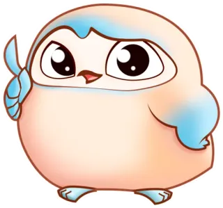 ☝ słodkie, sowa, kreskówka, zwierzę, kawaii, ptak, naklejka telegram sticker