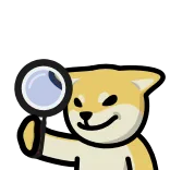 🔎 cane, shiba inu, lente d'ingrandimento, indagine, ricerca, detective telegram sticker