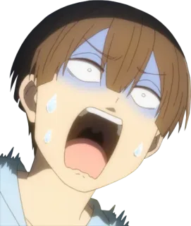 😱 anime, przestraszony, zszokowany, bojaźliwy, zmartwiony, zestresowany telegram sticker