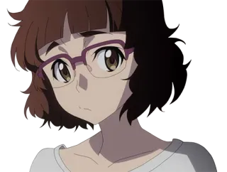 😕 Anime, Frau, Brille, Cartoon whatsapp sticker