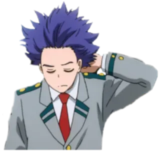 😔 Hitoshi Shinso My Hero Academia 动漫, 心操人使, 心操, 我的英雄学院, 学校, 学生 telegram sticker