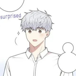 🐚 surprised Аниме, Парень, Удивлен, Милый, Мужчина, Иллюстрация whatsapp sticker