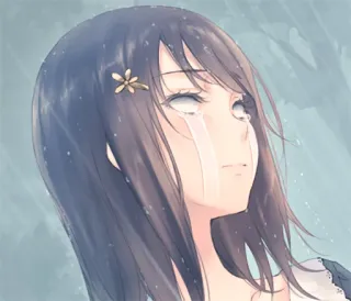 😢 Anime, Triste, Pleurs, Fille, Émotionnel, Manga, Larmes whatsapp sticker