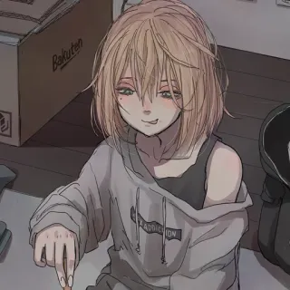 😋 SWEET ADDICTION anime girl, sweet addiction, casual, sitting telegram sticker