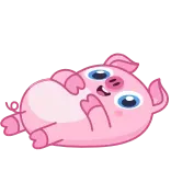 😘 豚, 動物, 可愛い, ピンク, 漫画 telegram sticker