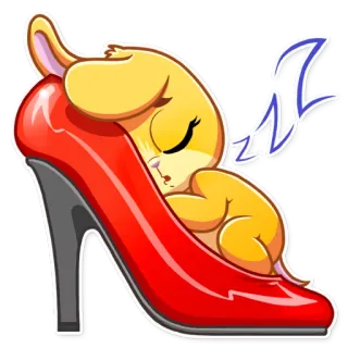 😴 rato, sapato, dormindo, fofo, desenho animado, animal, vermelho, salto alto telegram sticker