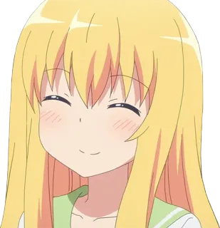 😊 Gabriel Gabriel Dropout 애니메이션, 여자, 금발 머리, 웃는, 귀여운 telegram sticker