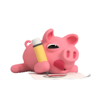 😝 cochon, dessin animé, dessin, crayon, animal, mignon, rose telegram sticker