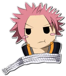 😑 Natsu Dragneel Fairy Tail Natsu, Fairy Tail, anime, manga, chibi, sticker telegram sticker