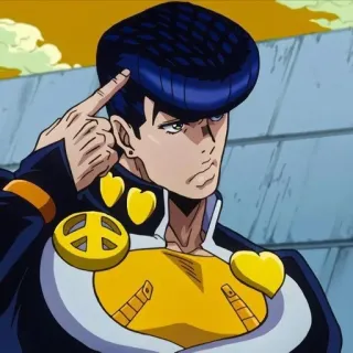 💎 Josuke Higashikata JoJo's Bizarre Adventure อนิเมะ, มังงะ, สันติภาพ, หัวใจ, ตัวละคร telegram sticker