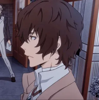 🥂 Dazai Osamu Bungo Stray Dogs Anime, Dazai Osamu, Bungo Stray Dogs, Charakter, braune Haare, Seitenprofil whatsapp sticker