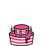 🤡 cake, dessert, birthday, celebration, sweet, candles, pink whatsapp sticker