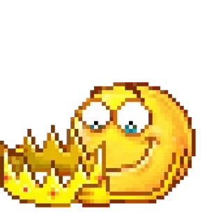 👑 Emoji, Krone, König, Königlich, Verpixelt, Lächeln whatsapp sticker