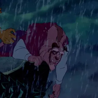 🥀 Beast Beauty and the Beast animated, disney, character, prince, beast, rain telegram sticker