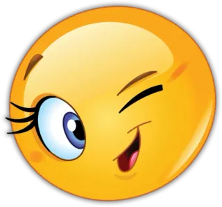 😉 emoji, mengedipkan mata, wajah, kuning, ekspresi, bahagia telegram sticker