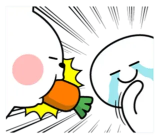 😭 zanahoria, ataque, llorando, dibujos animados, bofetada, expresión facial, lindo whatsapp sticker