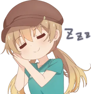 😴 zzz anime, śpiąca, dziewczyna, zzz, kreskówka, kawaii whatsapp sticker