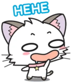 😅 HEHE cat, cute, animal, cartoon, hehe, emoji whatsapp sticker