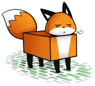😑 zorro, animal, lindo, naranja, dibujos animados, ilustración telegram sticker