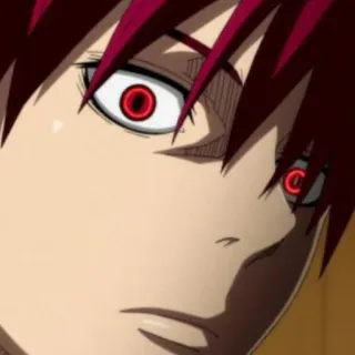 ☠️ Akashi Seijuro Kuroko's Basketball 애니메이션, 농구, 눈, 빨간색, 스포츠 telegram sticker