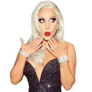 😊 Lady Gaga celebridad, cantante, estrella pop, artista, mujer, Lady Gaga telegram sticker