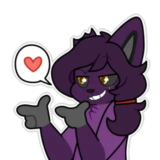 ❤ kat, dier, liefde, hart, vingergeweer, cartoon whatsapp sticker