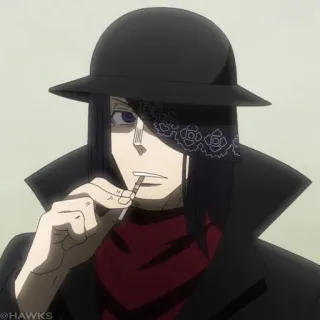 🃏 Аниме, Персонаж, Шляпа, Курение, Пальто telegram sticker