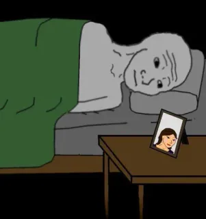 😐 Wojak meme, wojak, sad, lonely, feels, relationship telegram sticker