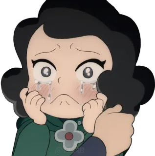 😭 Dessin animé, Triste, Pleurs, Anime, Fille, Larmes, Émotion, Inquiet telegram sticker