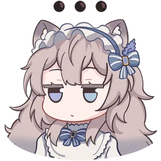 😐 アニメ, ちび, 猫耳, メイド, 可愛い, 漫画, ステッカー telegram sticker