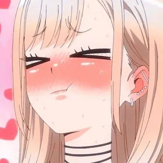 🥰 Anime, Carino/a, Arrossire, Imbarazzato/a, Kawaii, Ragazza telegram sticker