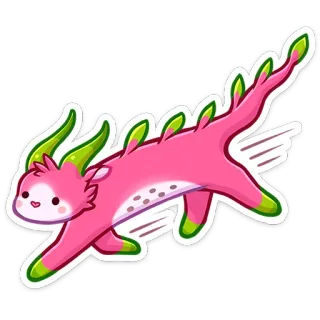 🐈 drago, carino, rosa, fantasy, cartone animato, animale, ali telegram sticker
