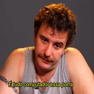 💻 É tudo computador essa porra hombre, retrato, palabrota, ordenador telegram sticker