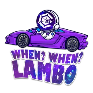 🤪 WHEN? WHEN? LAMBO lambo, purple, luxury, cryptocurrency, car, meme whatsapp sticker