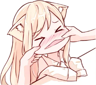😖 อนิเมะ, สาวแมว, น่ารัก, คาวาอิ, หน้าแดง, หยิกแก้ม telegram sticker