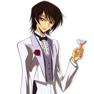 🍷 Lelouch Lamperouge Code Geass anime, character, lelouch, code geass, manga telegram sticker
