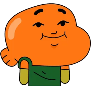 👨‍🌾 Darwin Watterson The Amazing World of Gumball dessin animé, animé, poisson, orange, Darwin, Gumball telegram sticker