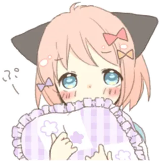 😶 Anime, Desenho animado, Kawaii, Fofo, Garota, Ilustração telegram sticker