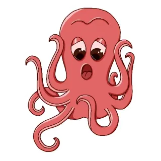 😜 章鱼, 海洋生物, 动物, 卡通, 可爱, 海洋, 海洋生物 telegram sticker