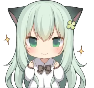 🤩 อนิเมะผู้หญิง, หูแมว, จิบิ, คาวาอิ, น่ารัก, มังงะ, การ์ตูน telegram sticker