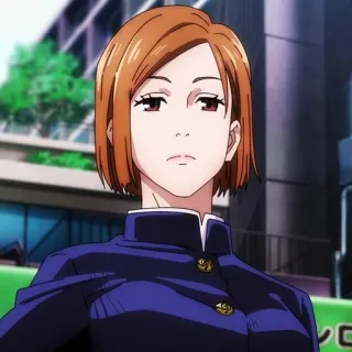 🌟 Nobara Kugisaki Jujutsu Kaisen Anime, Personnage, Femme, Uniforme scolaire, Illustration, Manga telegram sticker