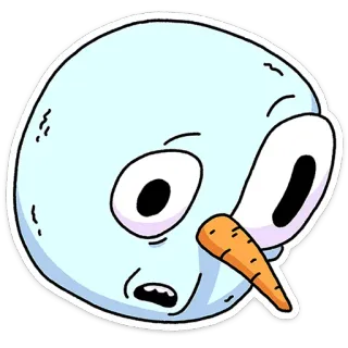 😳 snowman, cartoon, winter, funny, sticker, character telegram sticker