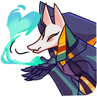😘 animal, egyptian, jackal, anubis, heart telegram sticker