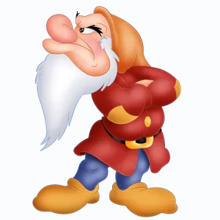 😡 Grumpy Snow White and the Seven Dwarfs rabugento, anão, branca de neve, personagem disney, desenho animado, animado telegram sticker
