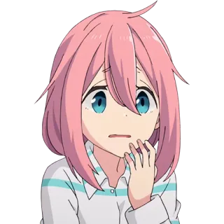 😧 动漫, 女孩, 粉色头发, 可爱 telegram sticker