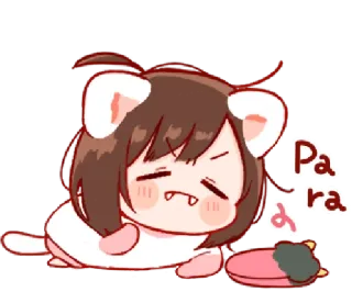 🎭 Pa imut, kucing, anime, mengantuk, kawaii telegram sticker