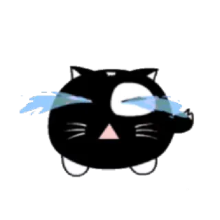 😭 gato, gato negro, llorando, triste, lágrimas, emoji telegram sticker