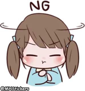 🙅‍♀ @MHStickers Мультфильм, Девочка, Наклейка, Милый, Женский telegram sticker