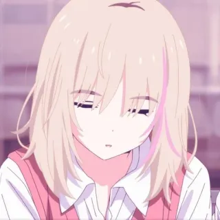 😴 Anime, Cô gái, Dễ thương, Hồng, Tóc vàng, Nhân vật whatsapp sticker